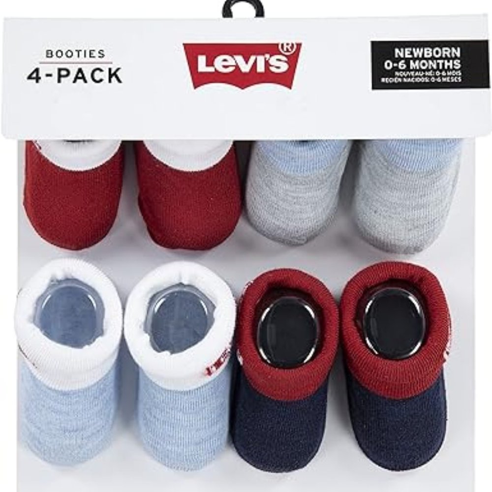 Levi's Baby Booties (4-Pack) - Newborn 0-6 months